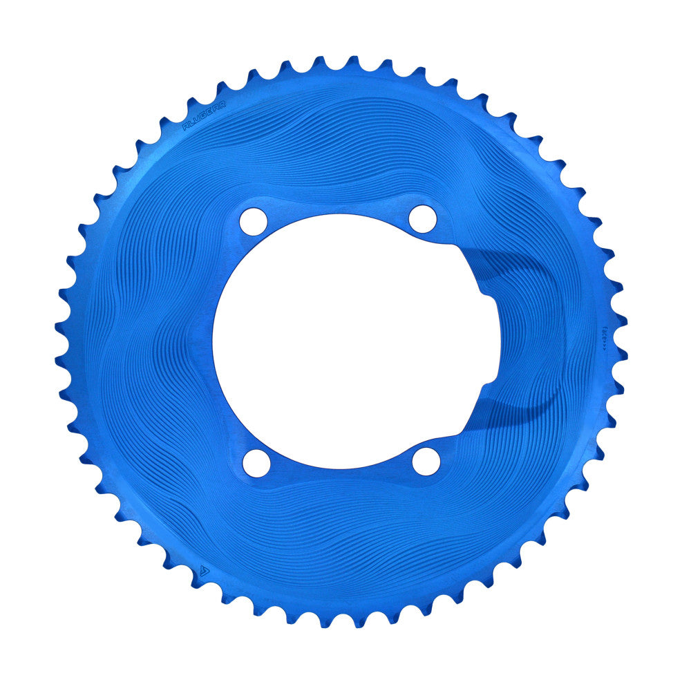 Alugear AERO Chainrings Set – 2x12sp Round for 110 BCD 4‑bolt Shimano Asymmetric